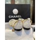 Chanel White Woolen Pearl Mary Janes - Crafted from Various Weights of Woolen Fabric, Contrast with Black Goat Leather