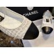 Chanel White Woolen Pearl Mary Janes - Crafted from Various Weights of Woolen Fabric, Contrast with Black Goat Leather