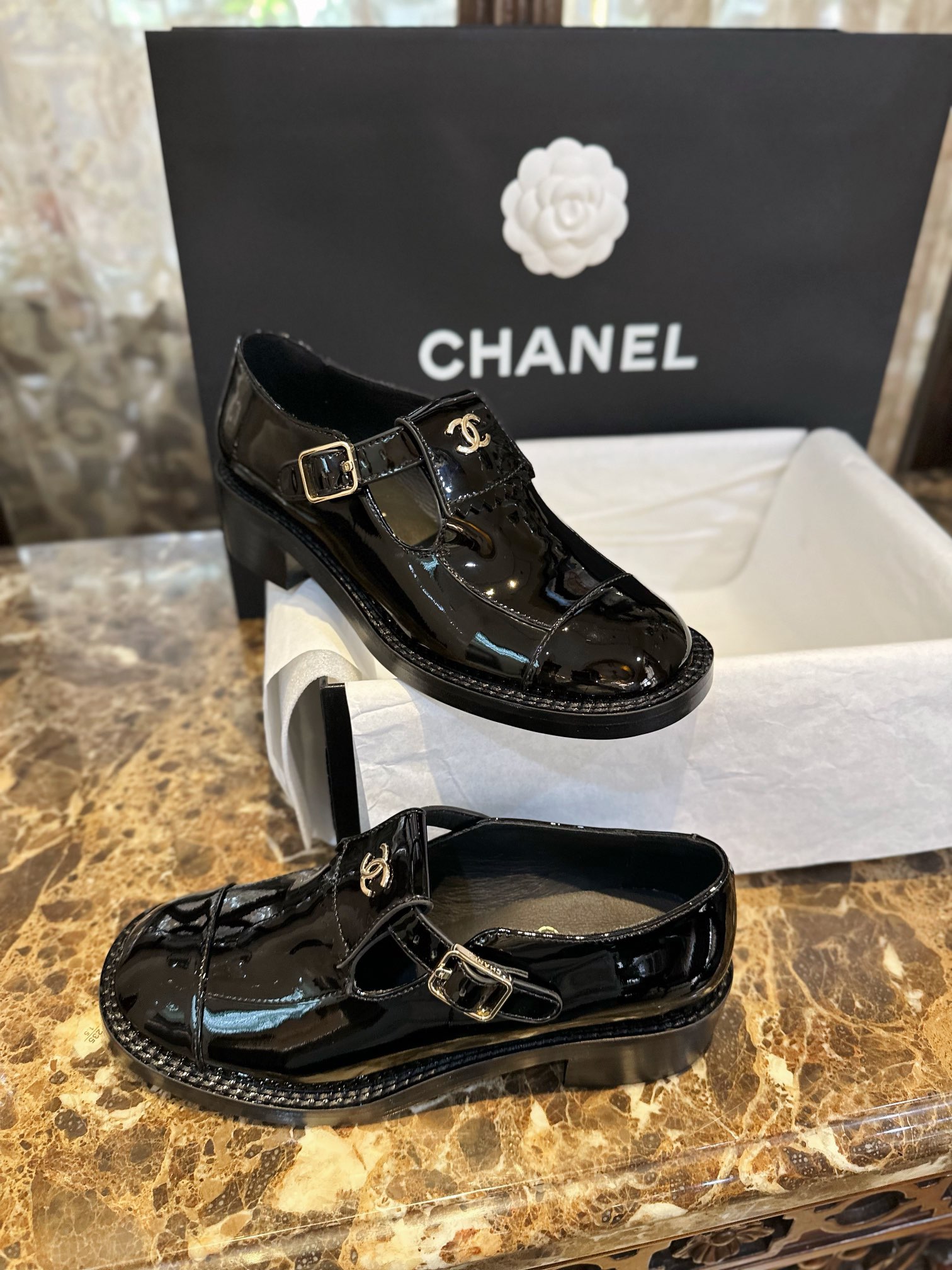 Chanel Chunky Sole Big Head Mary Janes - Super Cute Mary Jane Silhouette ➕ Vintage High Gloss Patent Leather, Adorable Round Toe Design, Versatile Design with T-Strap Style for Comfort, Leg-Lengthening Style Guaranteed