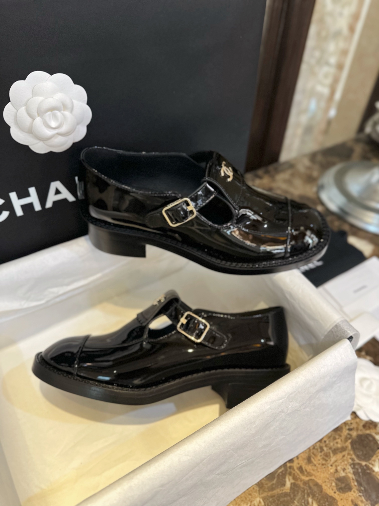 Chanel Chunky Sole Big Head Mary Janes - Super Cute Mary Jane Silhouette ➕ Vintage High Gloss Patent Leather, Adorable Round Toe Design, Versatile Design with T-Strap Style for Comfort, Leg-Lengthening Style Guaranteed