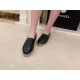 Chanel Black Sheepskin Espadrilles Shoes