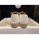 Chanel Chunky Tweed with Sheepskin Trim Espadrilles Shoes - Customized with Ultra-Soft Sheepskin Lining for Exceptional Comfor