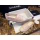 Chanel Sheepskin and Pink White Tweed Espadrilles Shoes