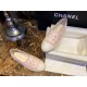 Chanel Sheepskin and Pink White Tweed Espadrilles Shoes