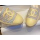 Chanel Yellow Multi-color Woven Espadrilles Shoes