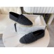 Chanel Black and Grey Espadrilles Fisherman Shoes