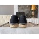 Chanel Black and Grey Espadrilles Fisherman Shoes