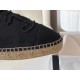 Chanel Black and Grey Espadrilles Fisherman Shoes