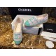 Chanel Sheepskin and Pink Green Tweed Half-Loafer Espadrilles Shoes