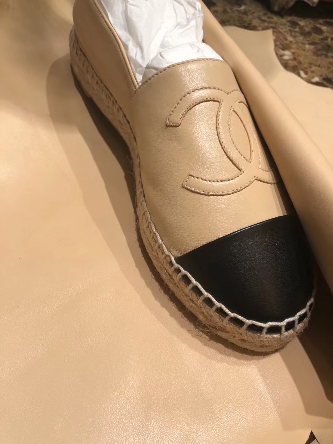 Chanel Apricot Espadrilles Shoes