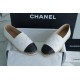 Chanel Black and White Sheepskin Espadrilles Shoes