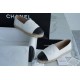 Chanel Black and White Sheepskin Espadrilles Shoes