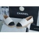 Chanel Black and White Sheepskin Espadrilles Shoes