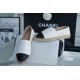 Chanel Black and White Sheepskin Espadrilles Shoes