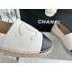 Chanel Black and White Sheepskin Espadrilles Shoes