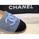 Chanel Blue Denim Espadrilles Shoes