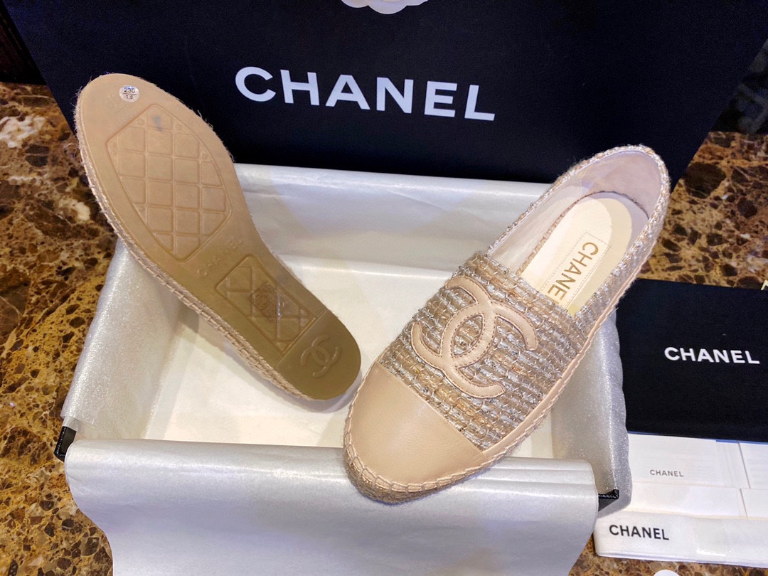 Chanel Buttery Apricot Bliss: Woven Espadrilles Shoes