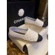 Chanel Diamond White Sheepskin Espadrilles Shoes