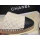 Chanel Diamond White Sheepskin Espadrilles Shoes