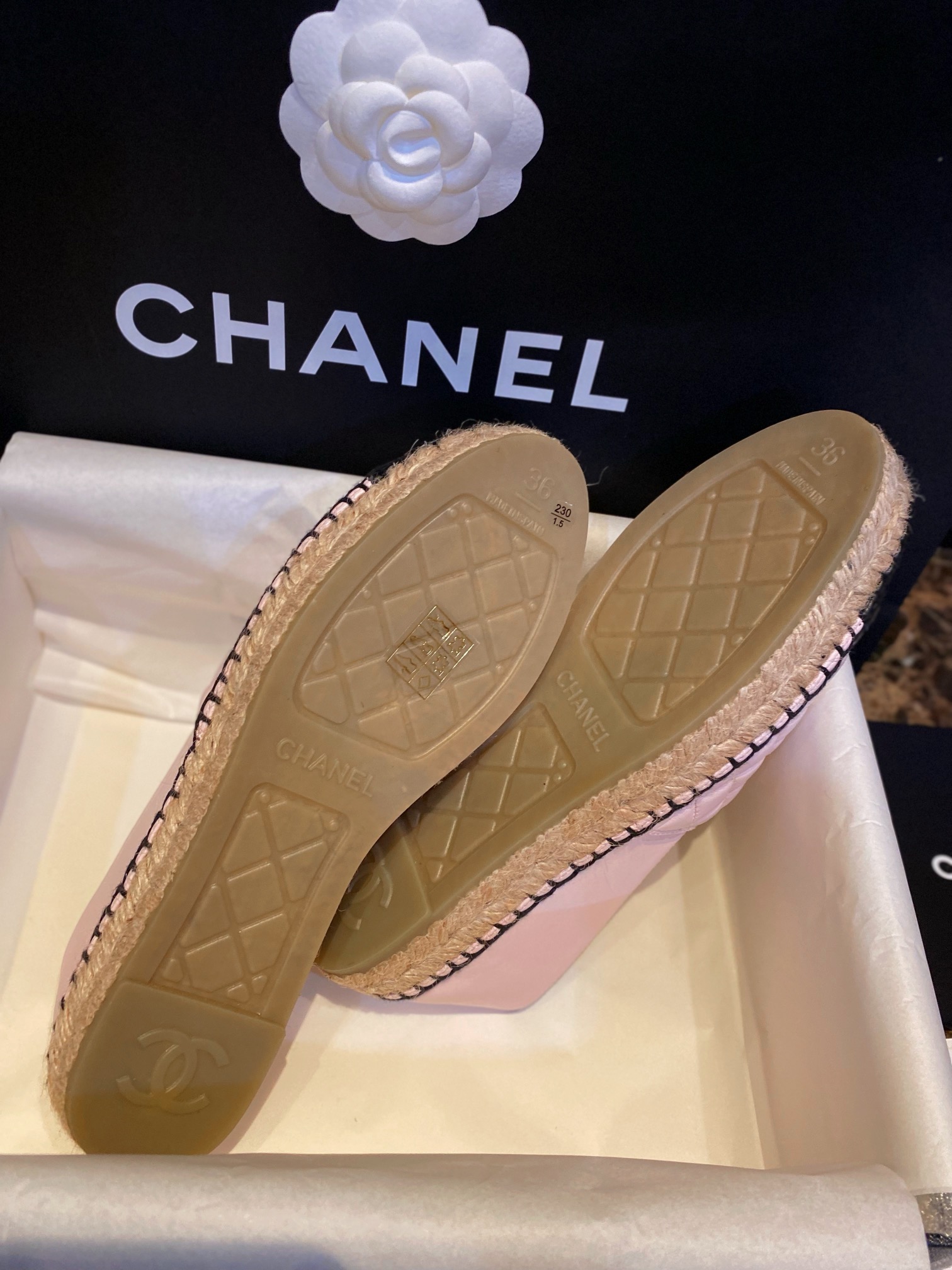 Chanel Diamond Pink: Sheepskin Espadrilles Shoes