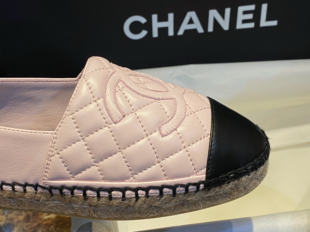 Chanel Diamond Pink: Sheepskin Espadrilles Shoes