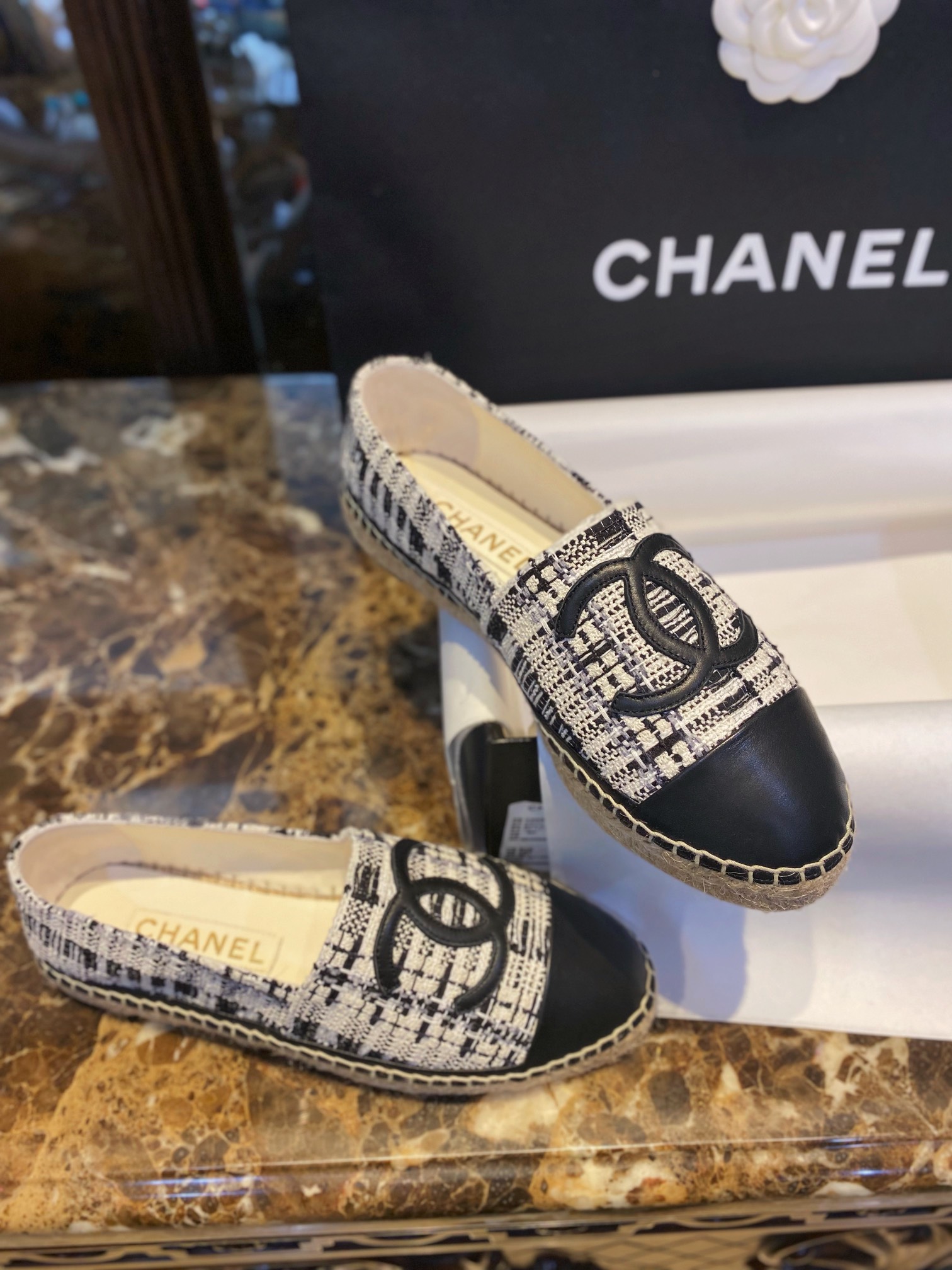 Chanel Sheepskin and Espadrilles Shoes