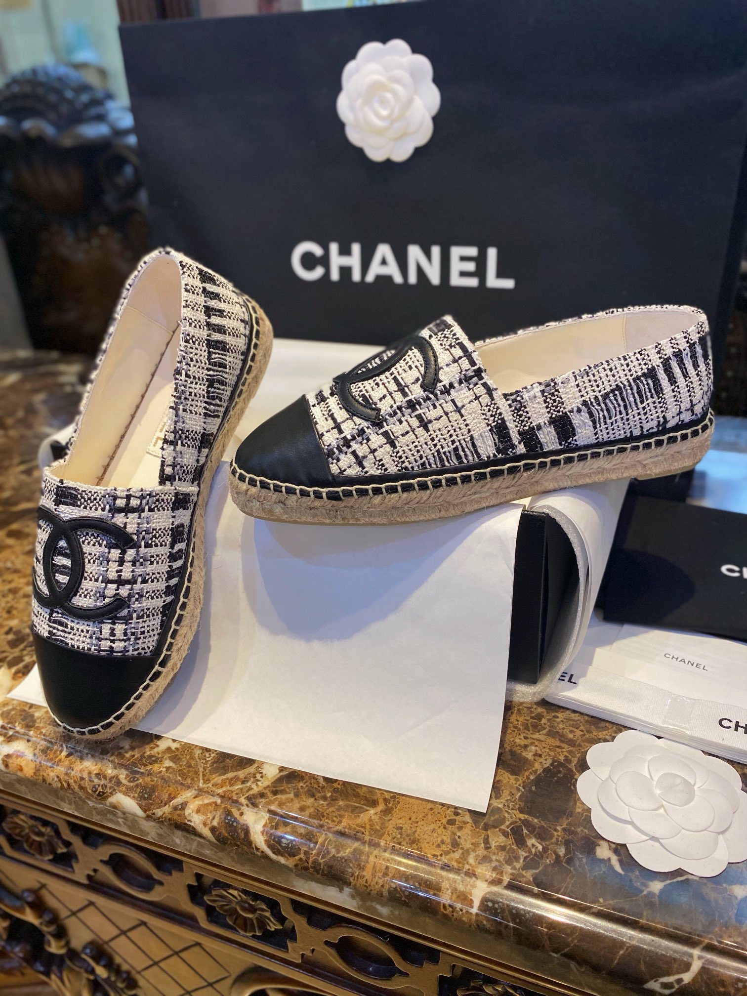 Chanel Sheepskin and Espadrilles Shoes