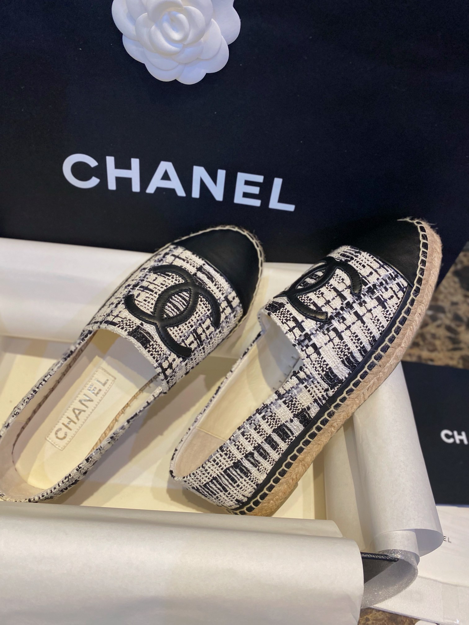 Chanel Sheepskin and Espadrilles Shoes