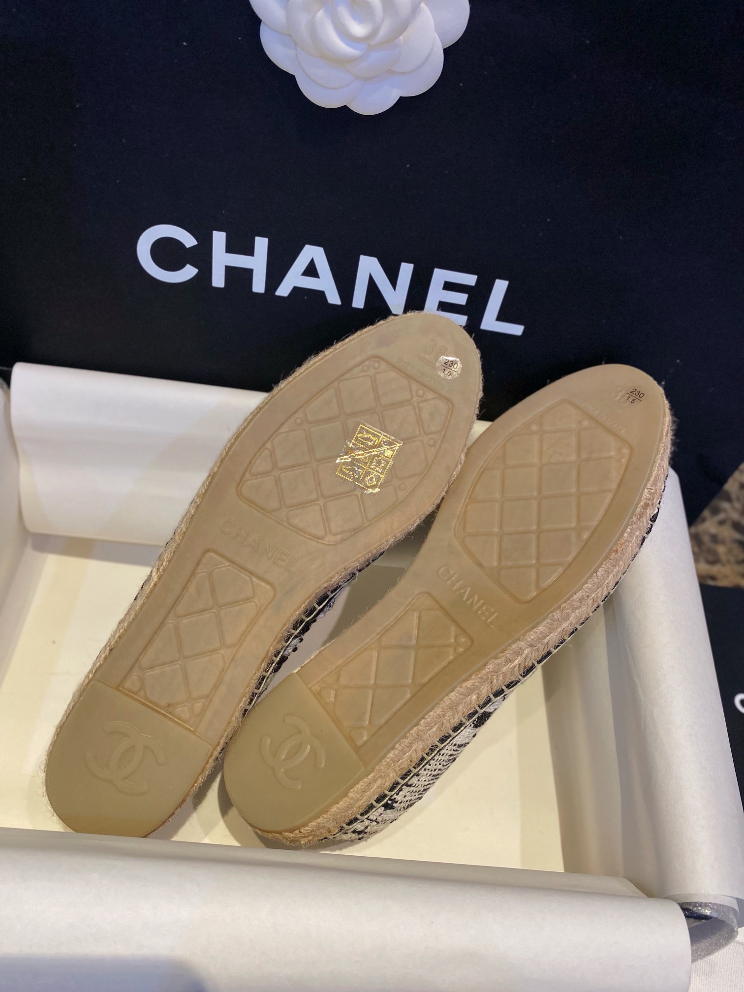 Chanel Sheepskin and Espadrilles Shoes