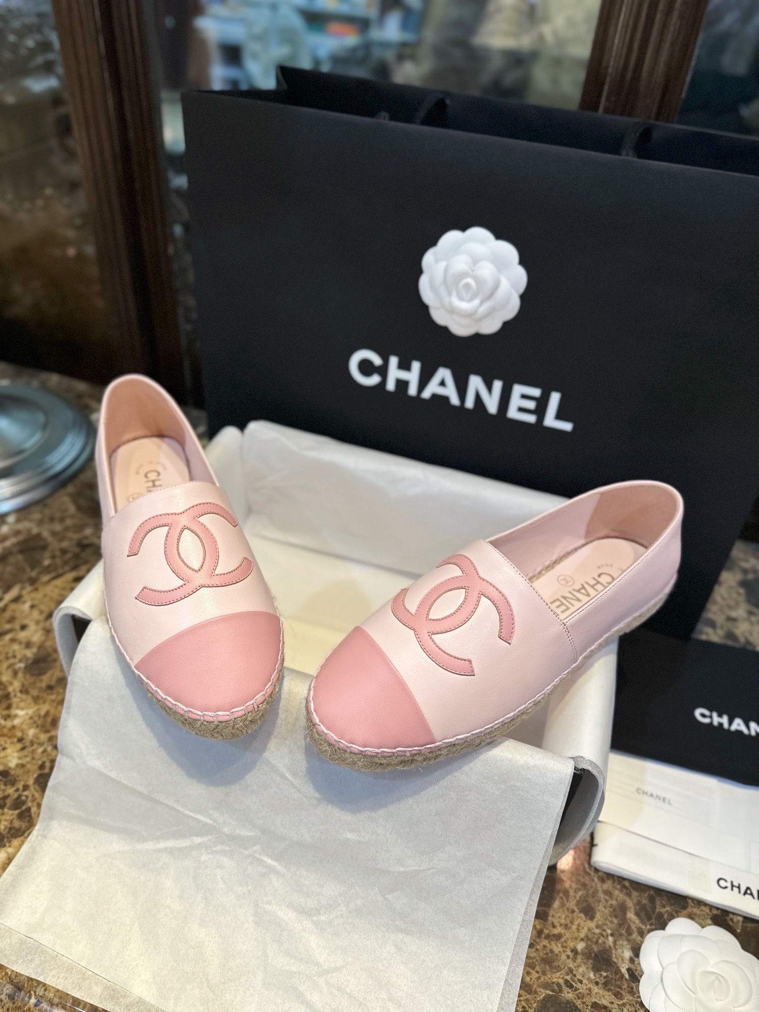 Chanel   Sheepskin Espadrilles Shoes