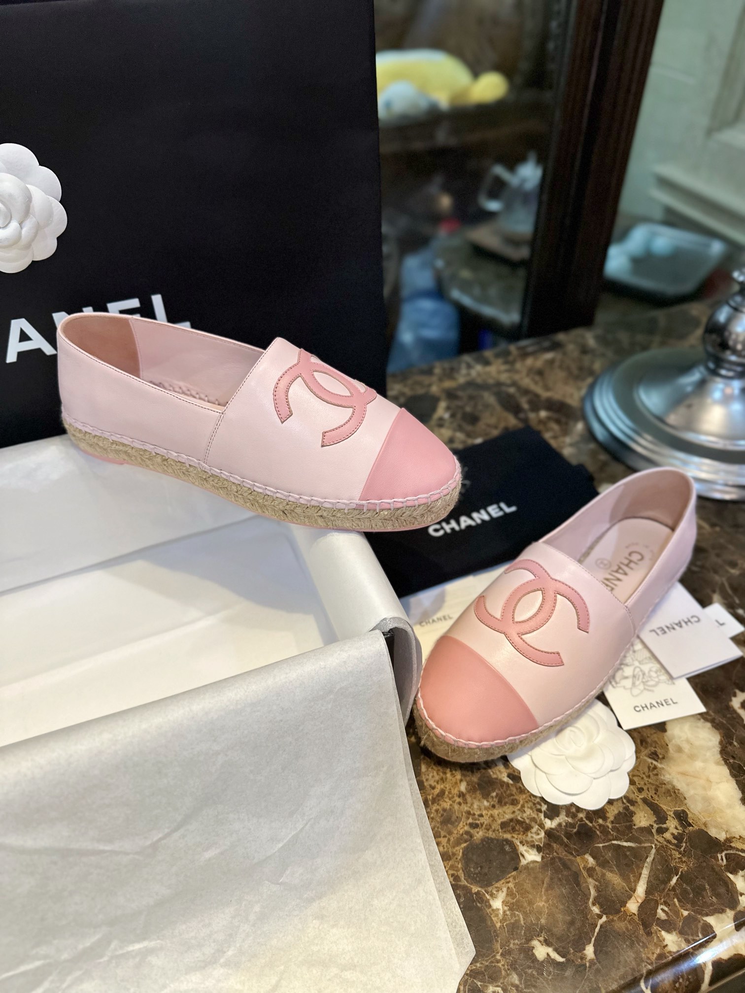 Chanel   Sheepskin Espadrilles Shoes