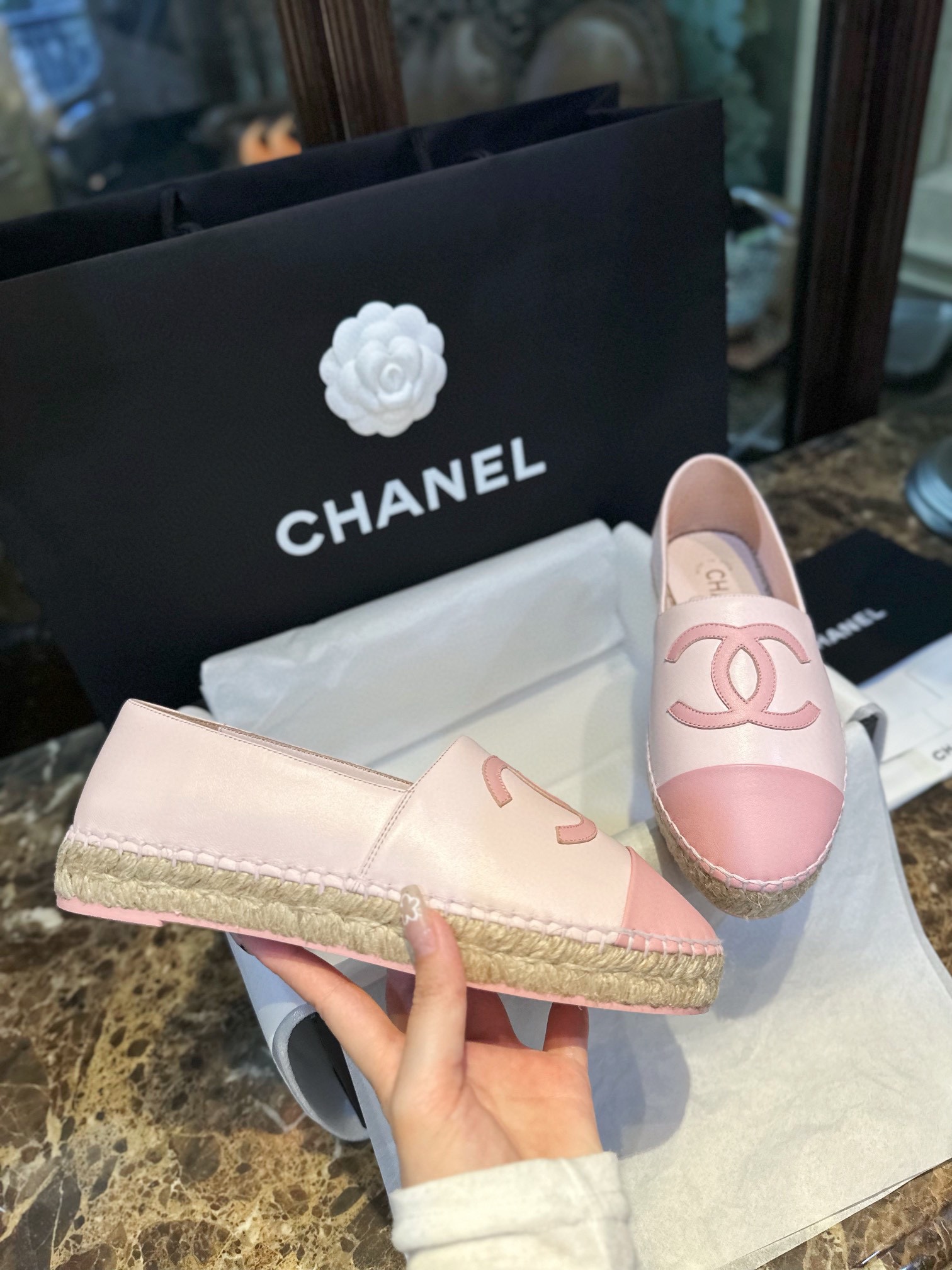 Chanel   Sheepskin Espadrilles Shoes