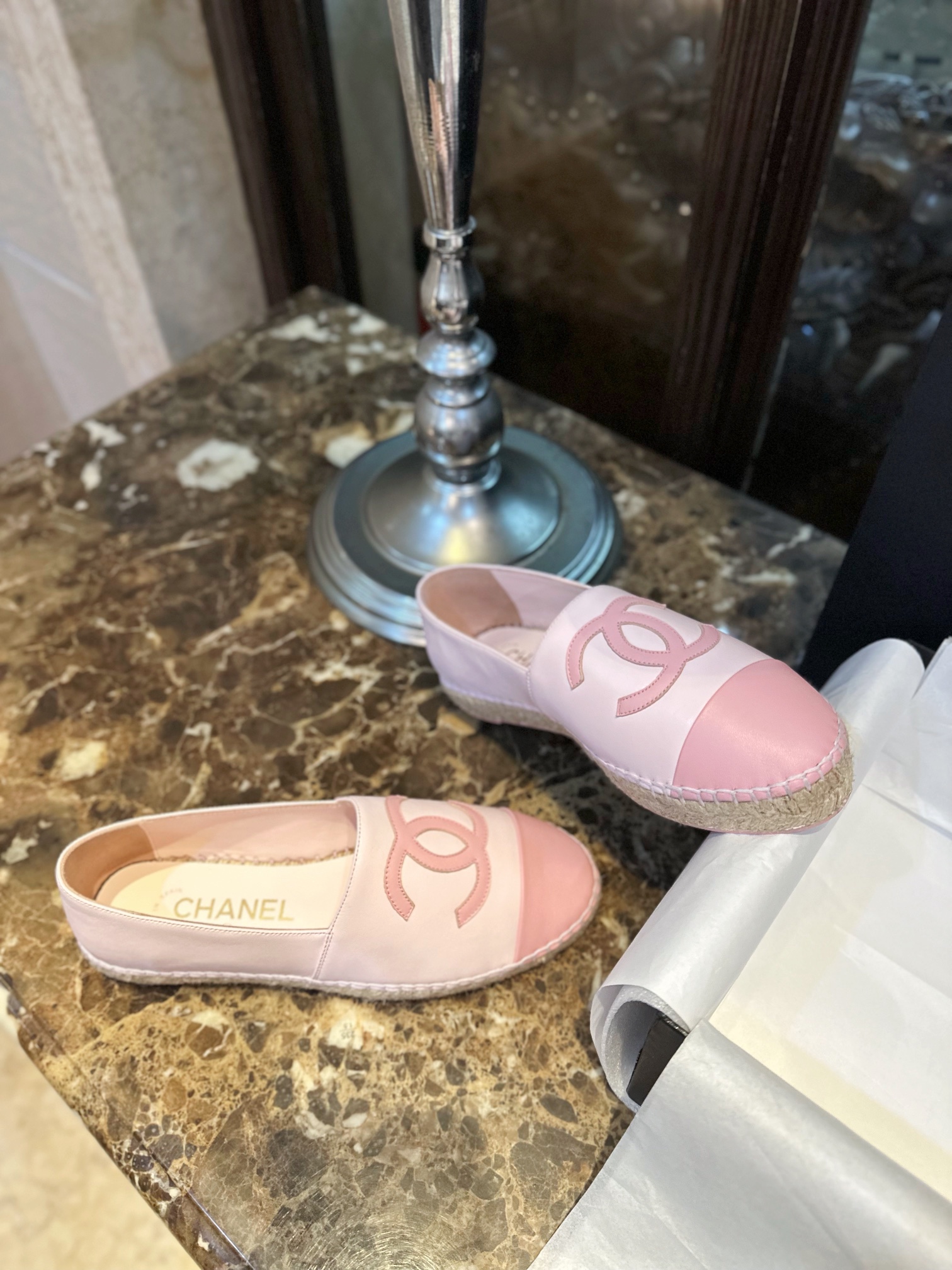 Chanel   Sheepskin Espadrilles Shoes