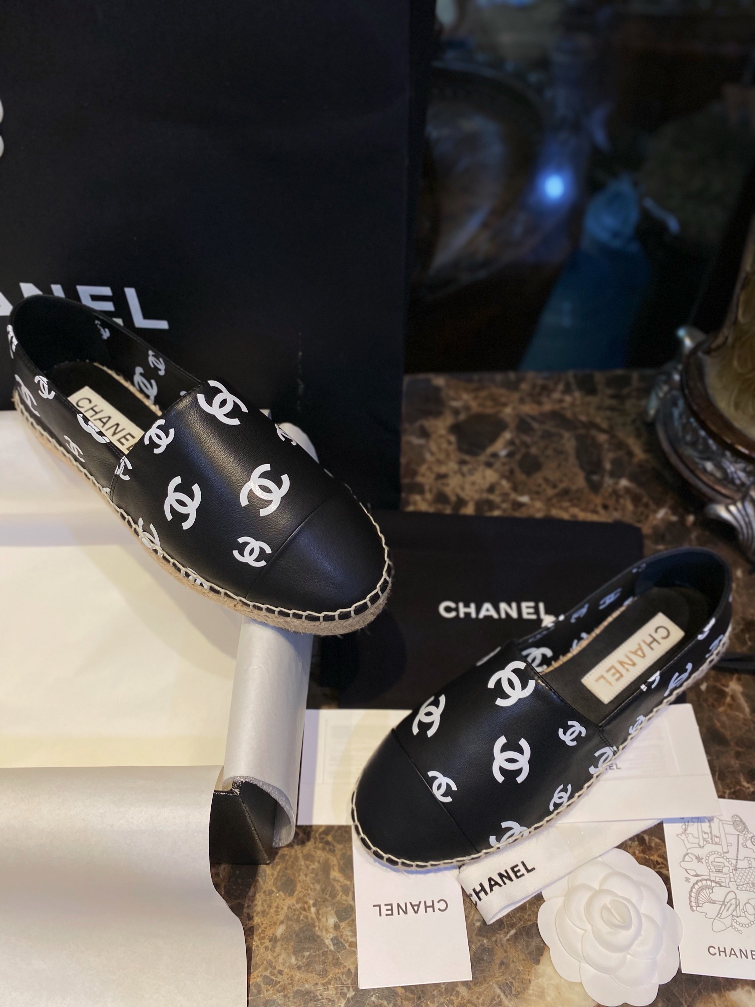 Chanel   Sheepskin Espadrilles Shoes