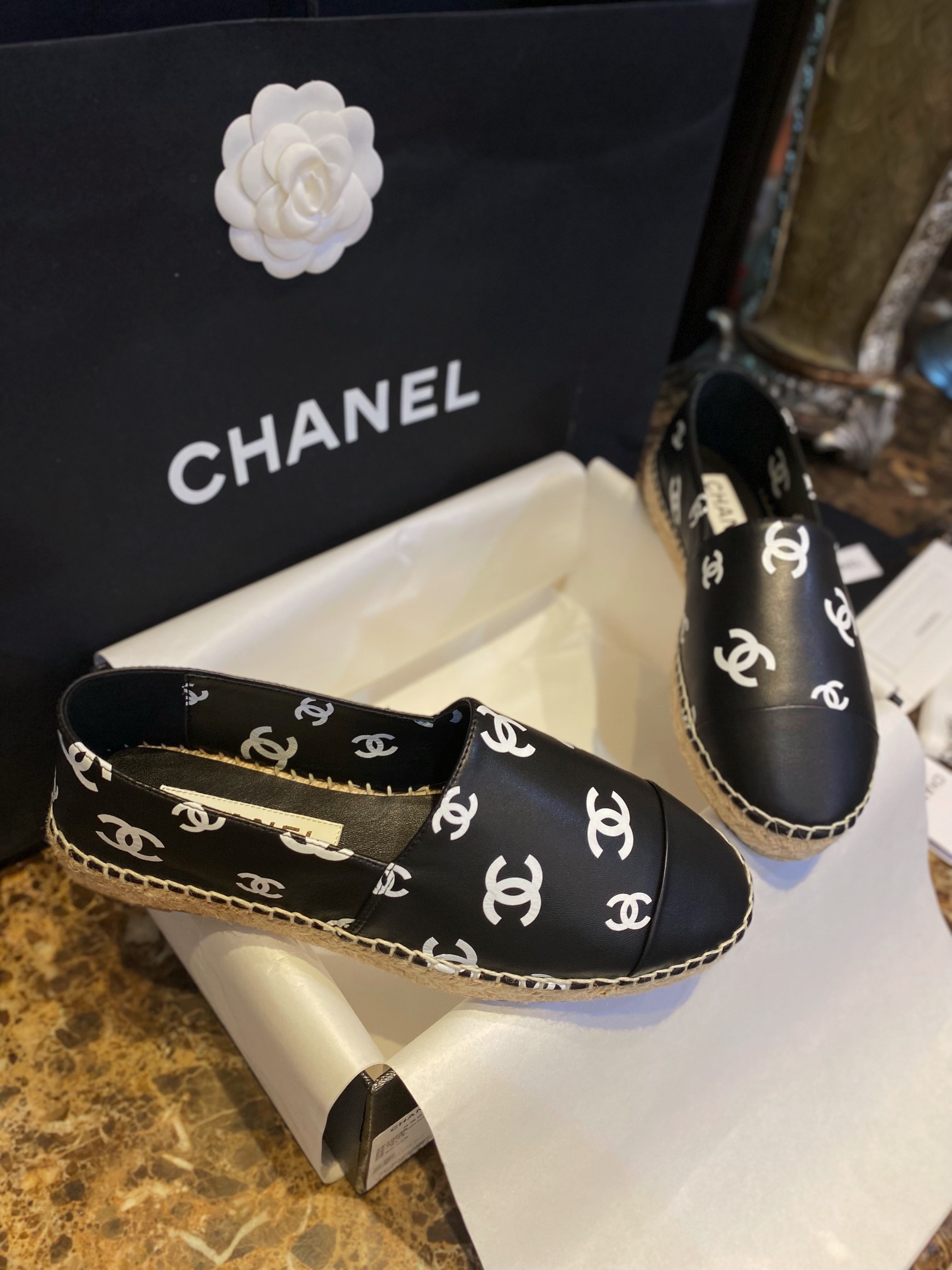 Chanel   Sheepskin Espadrilles Shoes