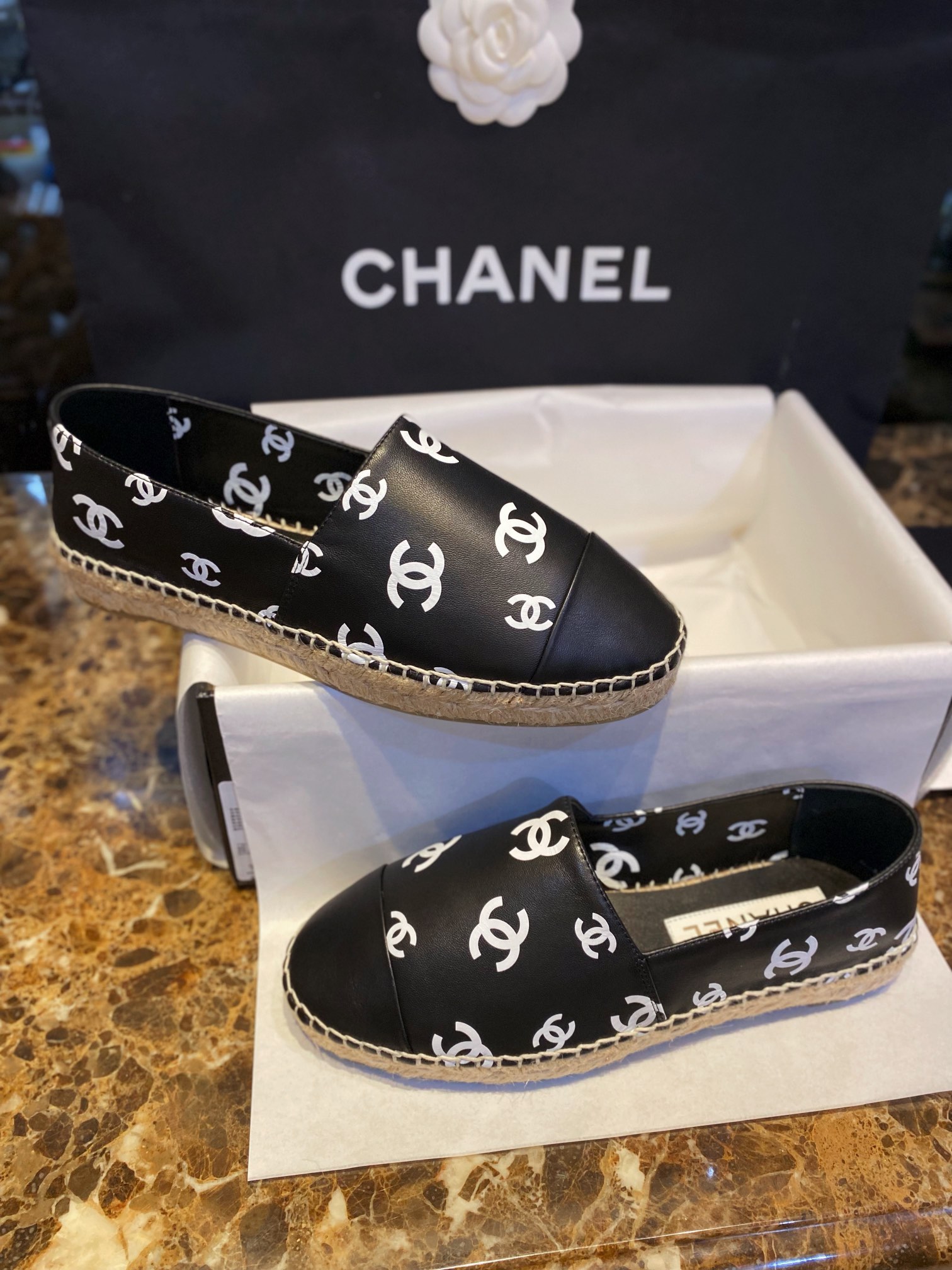 Chanel   Sheepskin Espadrilles Shoes