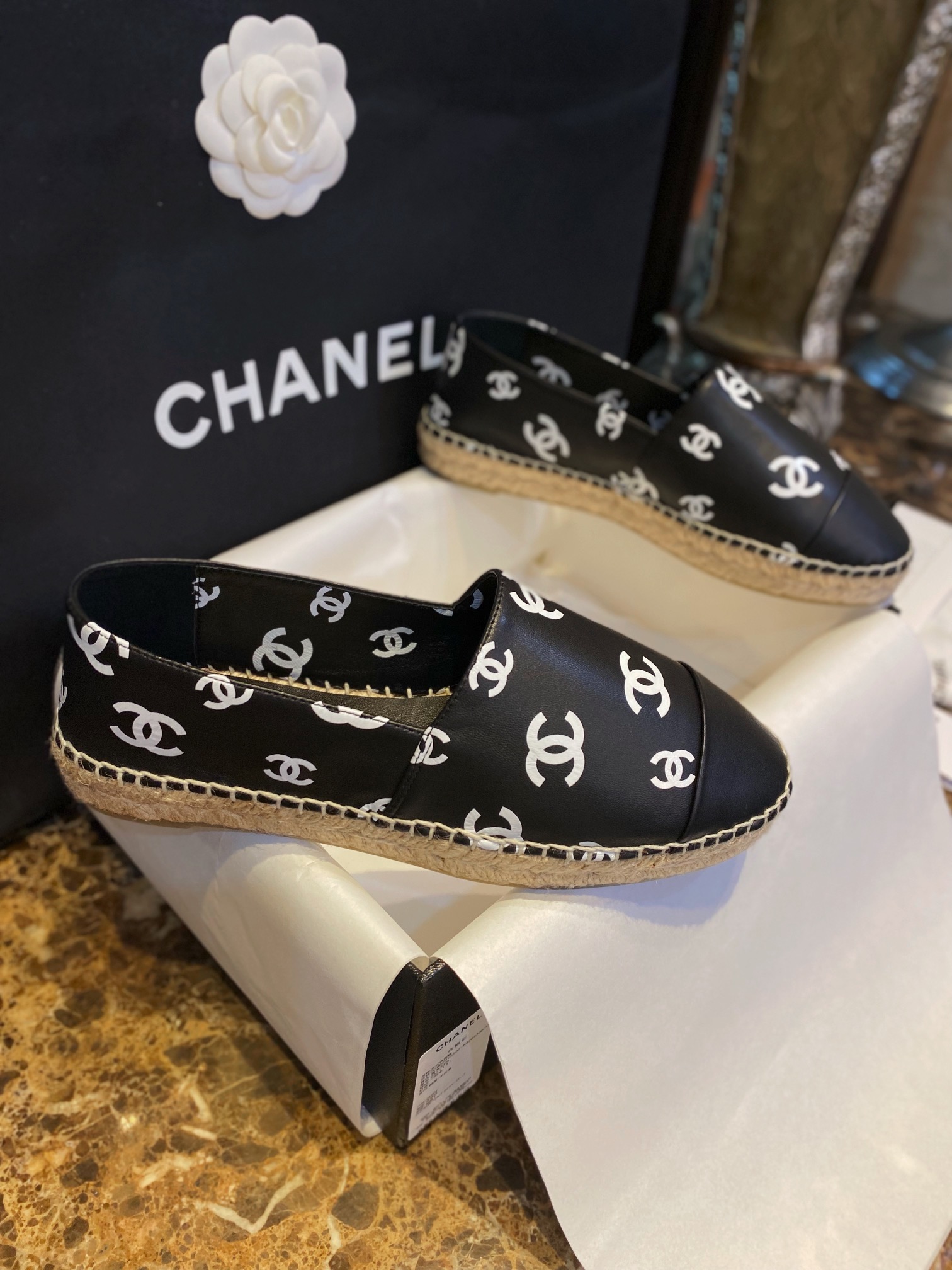 Chanel   Sheepskin Espadrilles Shoes