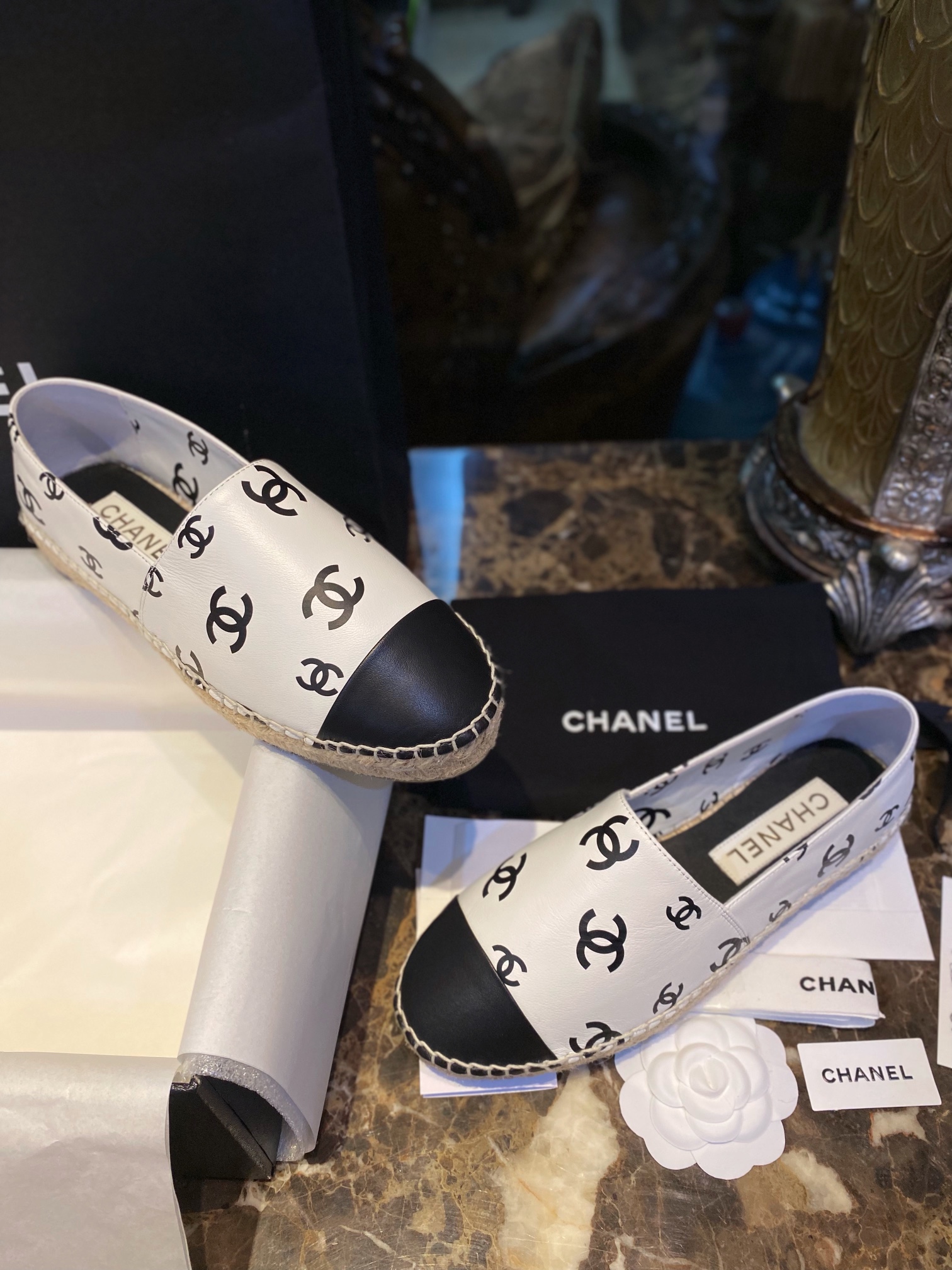 Chanel   Sheepskin Espadrilles Shoes