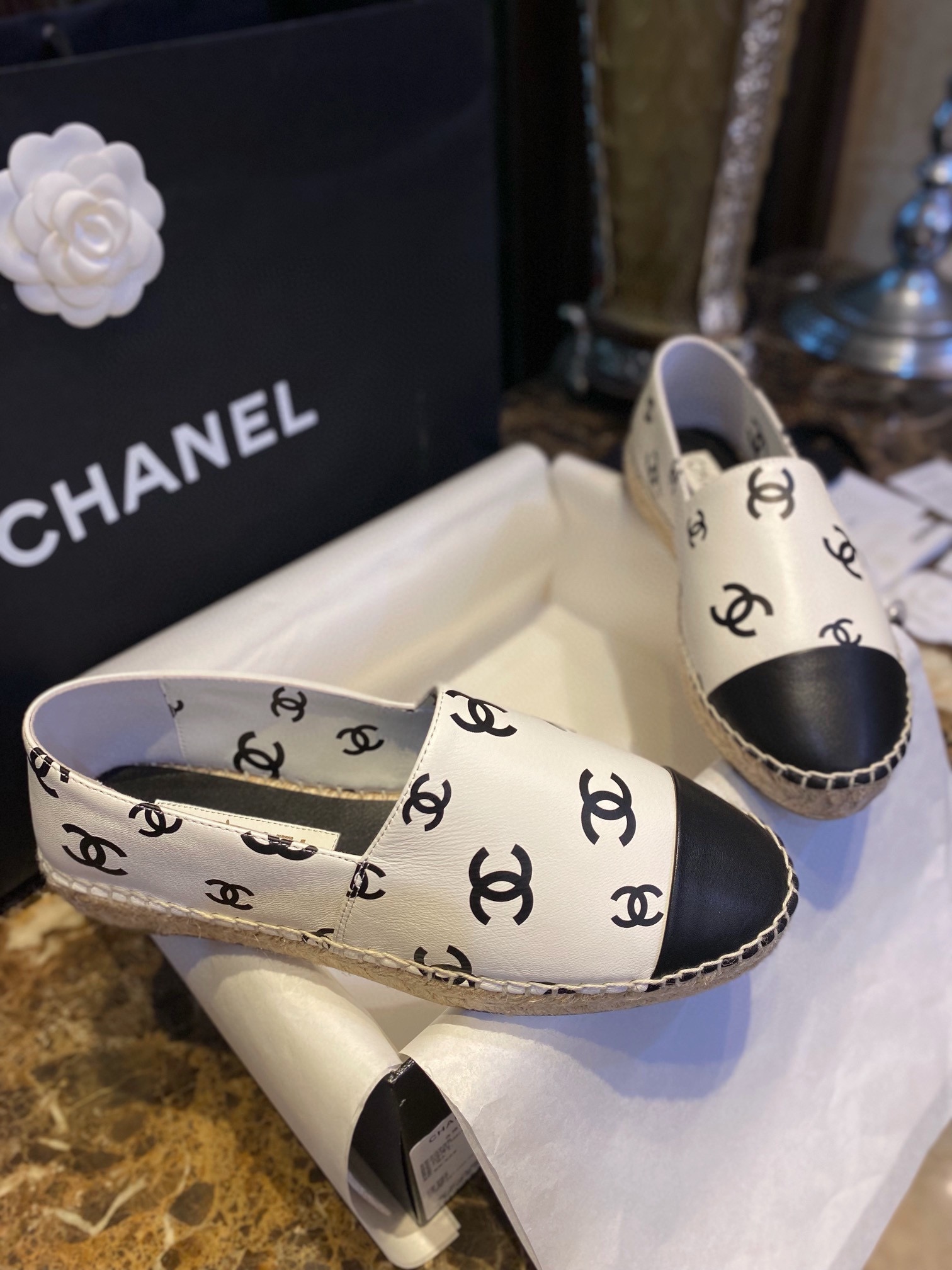 Chanel   Sheepskin Espadrilles Shoes