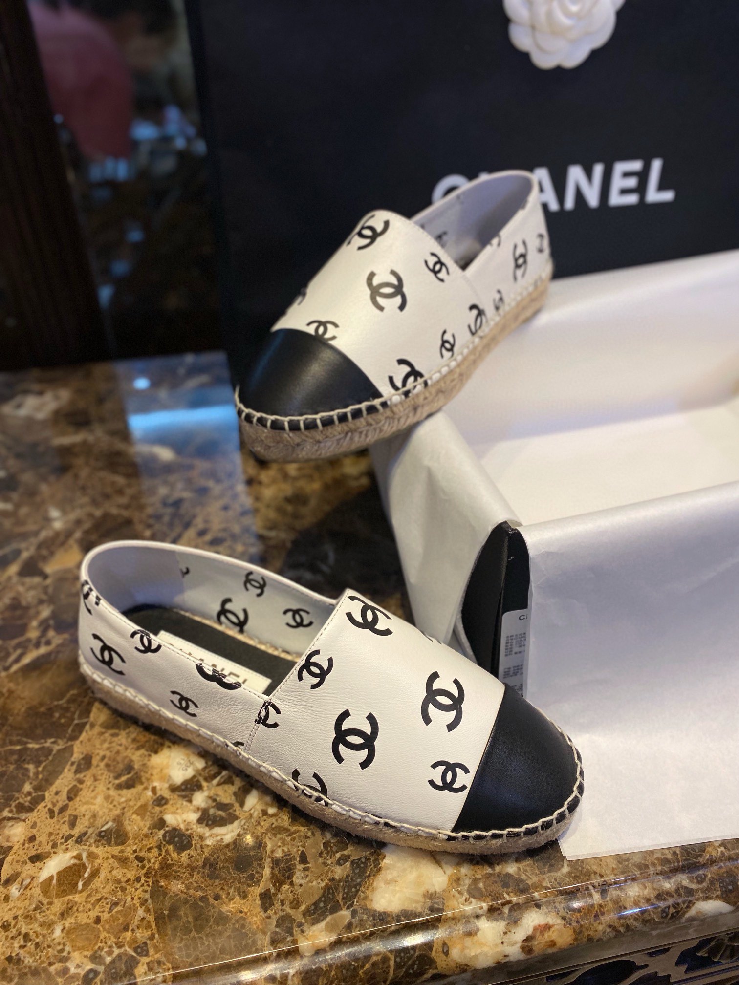 Chanel   Sheepskin Espadrilles Shoes