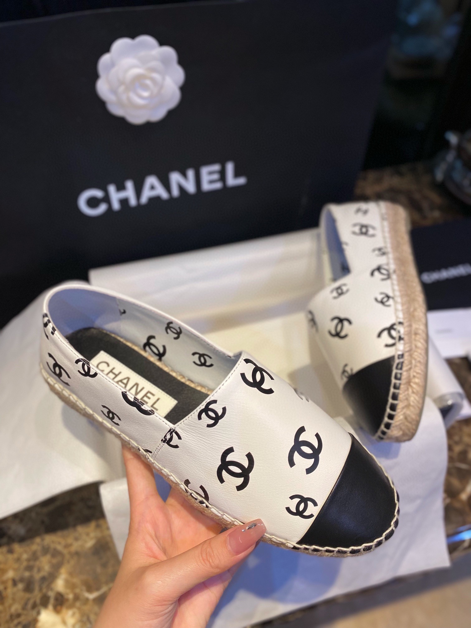 Chanel   Sheepskin Espadrilles Shoes