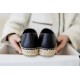 Chanel Black Calf Leather Espadrilles Shoes