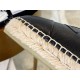 Chanel Black Calf Leather Espadrilles Shoes