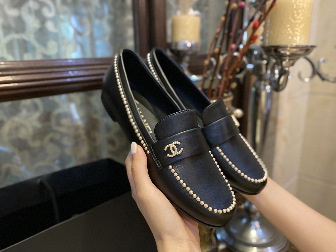 Chanel Pearl Loafer Shoes