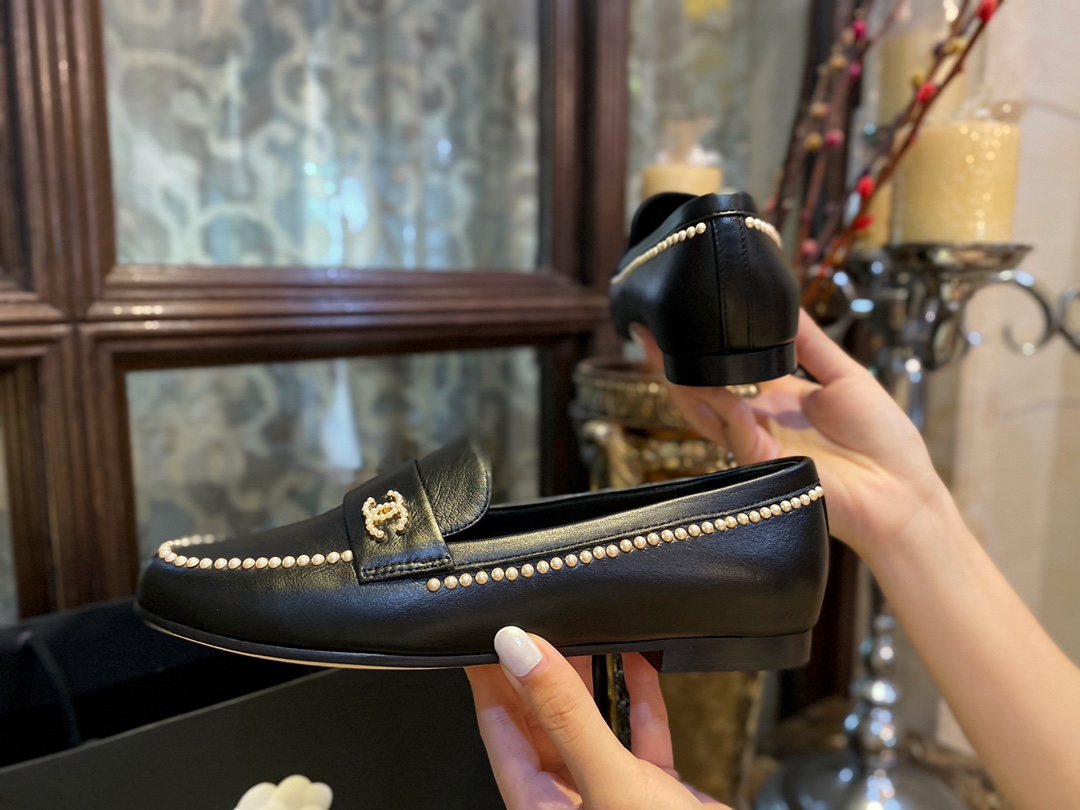 Chanel Pearl Loafer Shoes