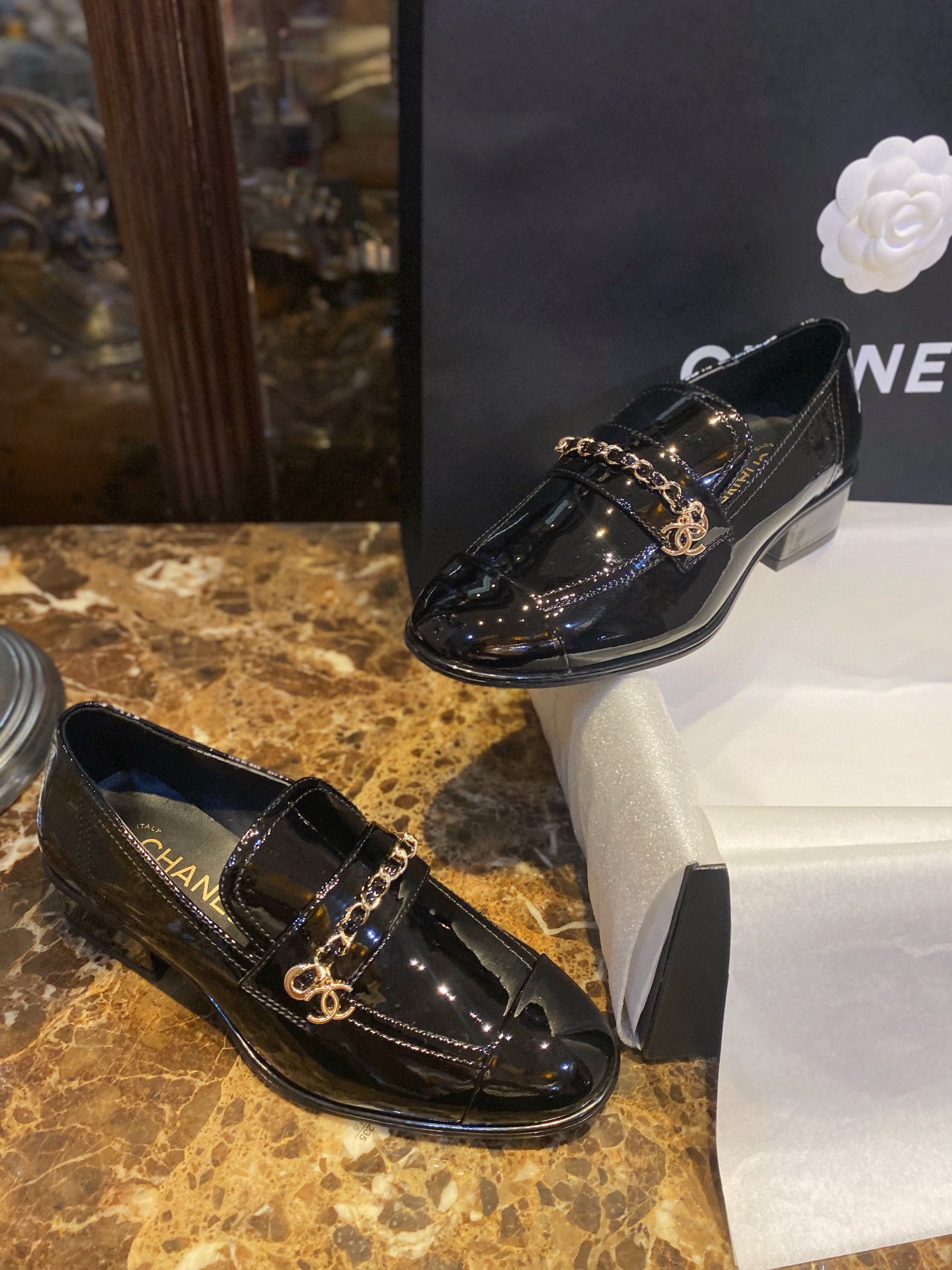 Chanel  Chain  patent leather loafers  Shoes