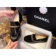 Chanel  Black Open-Sided Loafers with Pearls