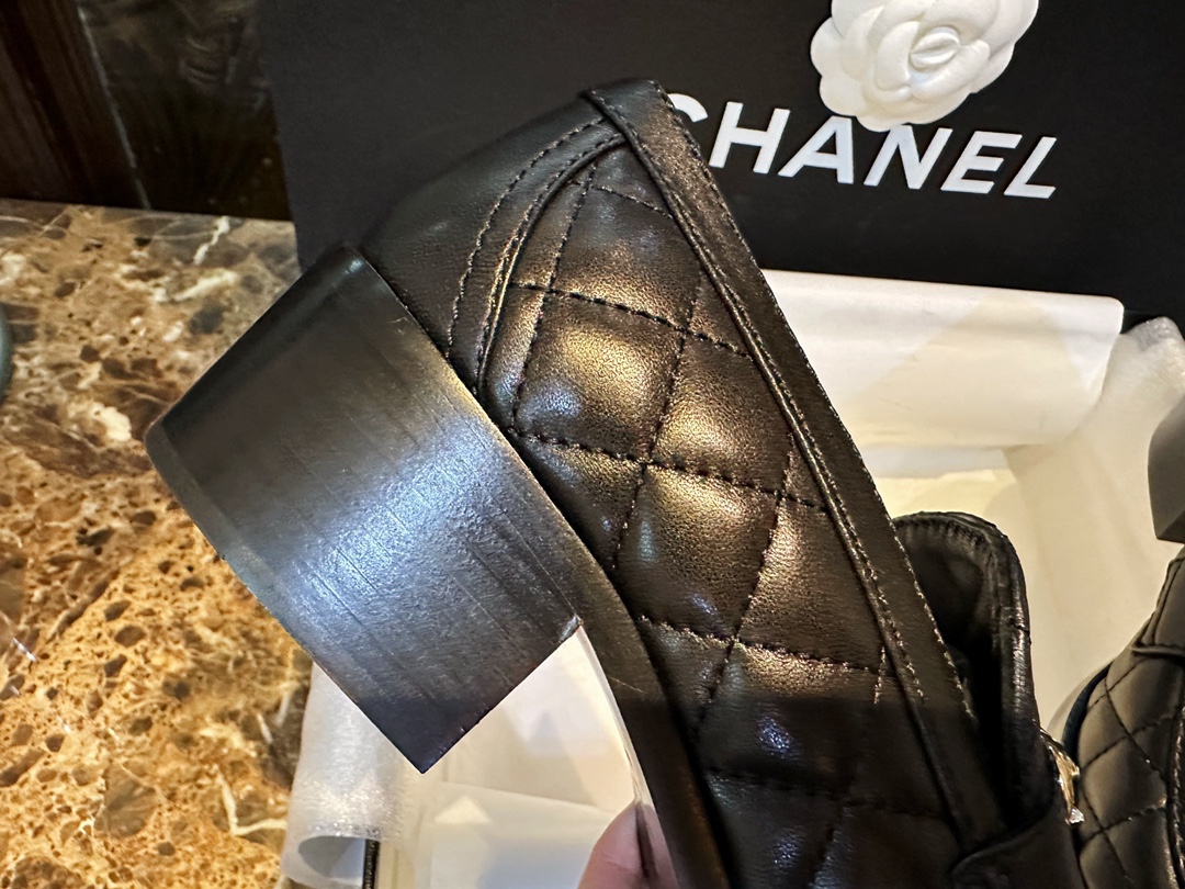 Chanel Diamond Heart Buckle Loafers