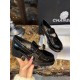 Chanel Patent Leather Heart Buckle Loafers