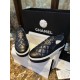 Chanel Blue and Black Patchwork Diamond Loafers